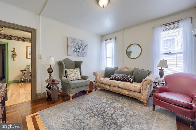 342 N Newberry St, York, PA 17401 - living room featuring wood finished floors and baseboards