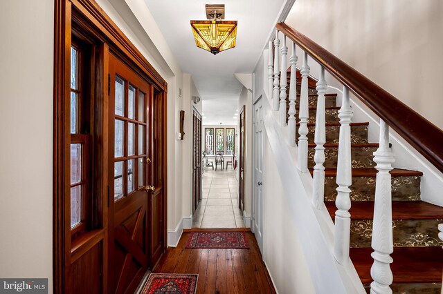 522 S Hanover St, Baltimore, MD 21201 - corridor with wood-type flooring and stairway