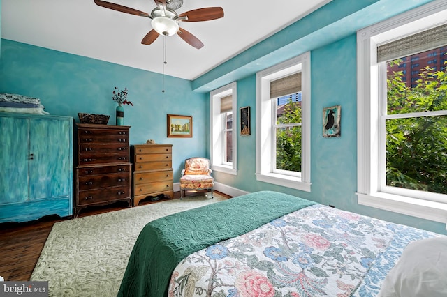 522 S Hanover St, Baltimore, MD 21201 - bedroom featuring wood finished floors and a ceiling fan