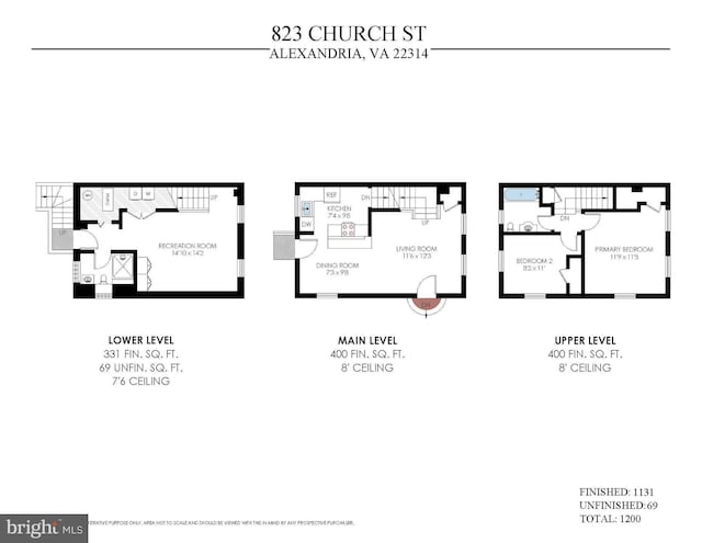 823 Church St, Alexandria, VA 22314 - room layout