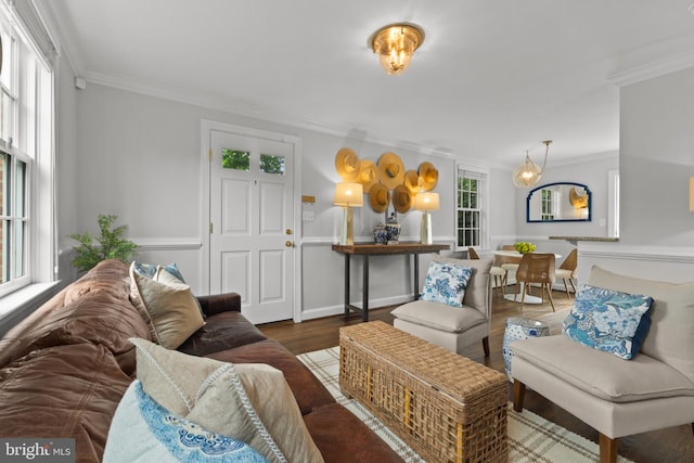 823 Church St, Alexandria, VA 22314 - living area featuring crown molding and wood finished floors