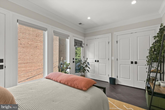 1775 Church St NW Unit 8, Washington, DC 20036 - bedroom with multiple closets, recessed lighting, and ornamental molding
