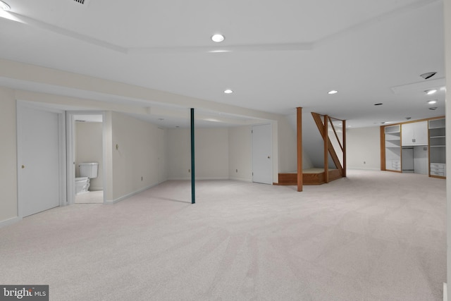 3713 Templeton Pl, Alexandria, VA 22304 - finished basement featuring light carpet, recessed lighting, and baseboards