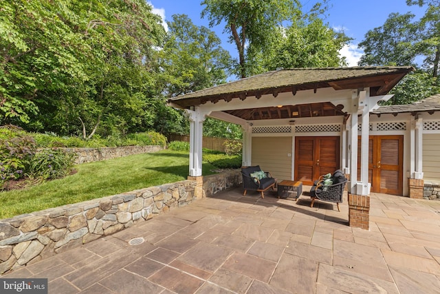 3713 Templeton Pl, Alexandria, VA 22304 - view of patio featuring an outdoor hangout area and french doors