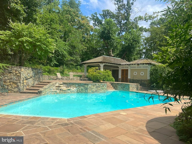 3713 Templeton Pl, Alexandria, VA 22304 - outdoor pool featuring a gazebo and a patio