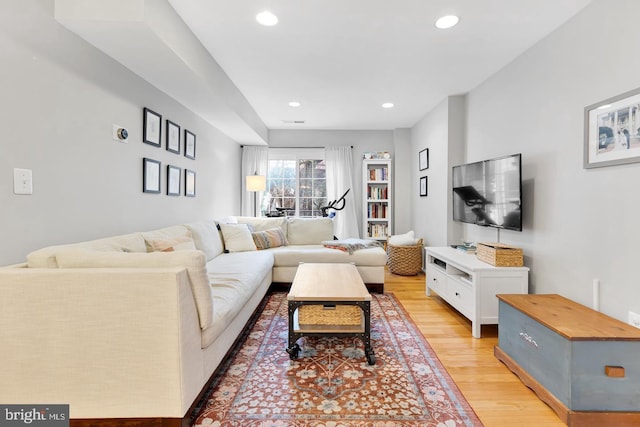2050 N Calvert St Unit 106, Arlington, VA 22201 - living room with light wood-style floors and recessed lighting