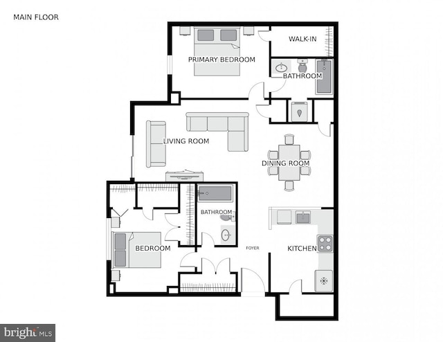 2050 N Calvert St Unit 106, Arlington, VA 22201 - view of room layout