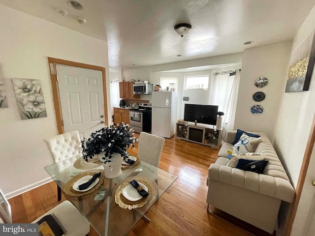 3647 N 19th St, Philadelphia, PA 19140 - living room featuring light wood-type flooring and baseboards