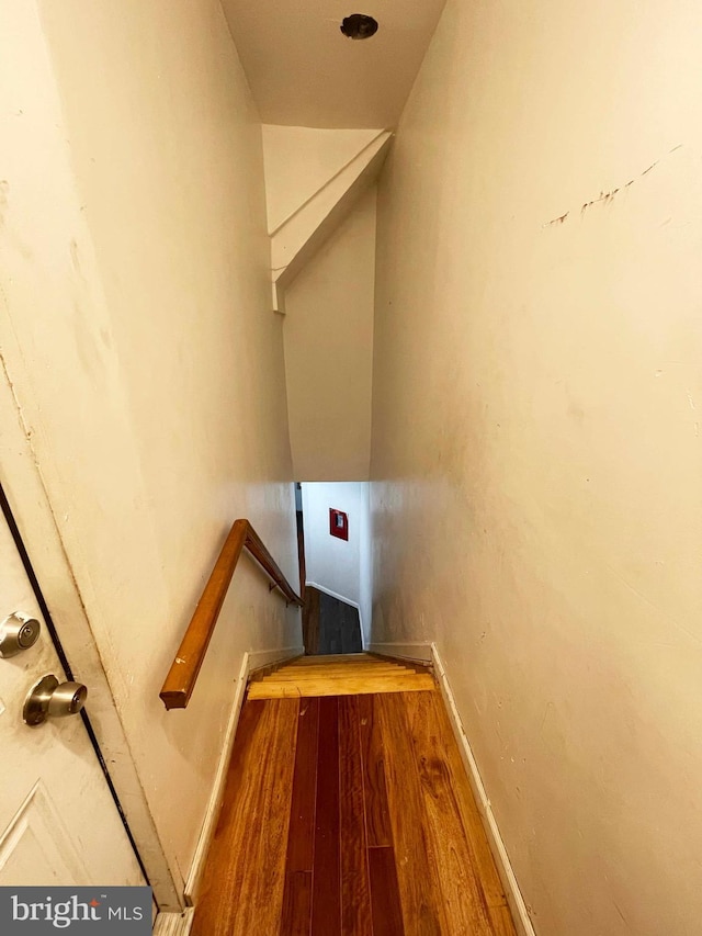 3647 N 19th St, Philadelphia, PA 19140 - stairway with wood finished floors and baseboards