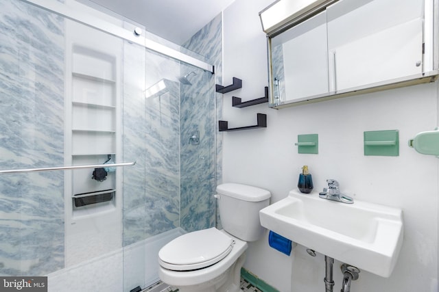 1302 Burlington Dr, Odenton, MD 21113 - bathroom featuring toilet, a sink, and a shower stall