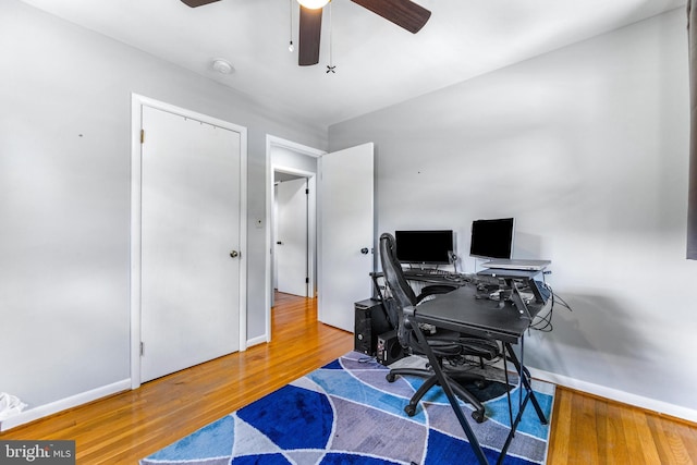 1302 Burlington Dr, Odenton, MD 21113 - office space with wood finished floors, ceiling fan, and baseboards