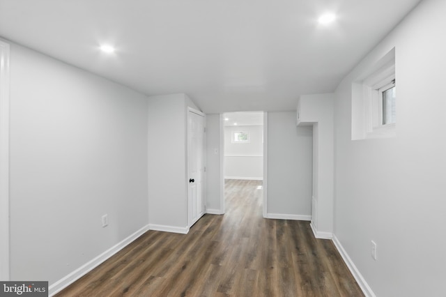 234 Linden Ave, Towson, MD 21286 - basement featuring dark wood-style floors, baseboards, and recessed lighting