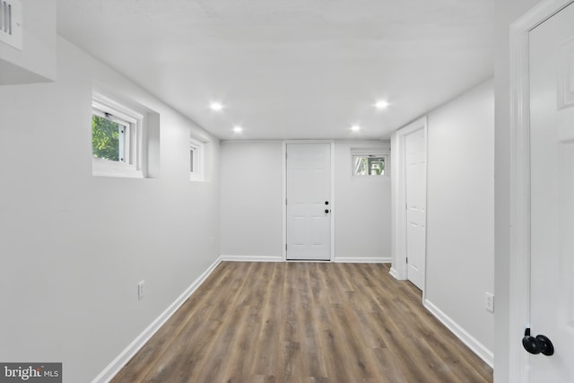 234 Linden Ave, Towson, MD 21286 - basement featuring wood finished floors, recessed lighting, baseboards, and plenty of natural light