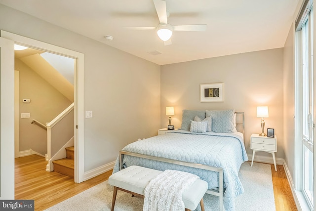 510 Pine St, Philadelphia, PA 19106 - bedroom featuring light wood finished floors, baseboards, and ceiling fan