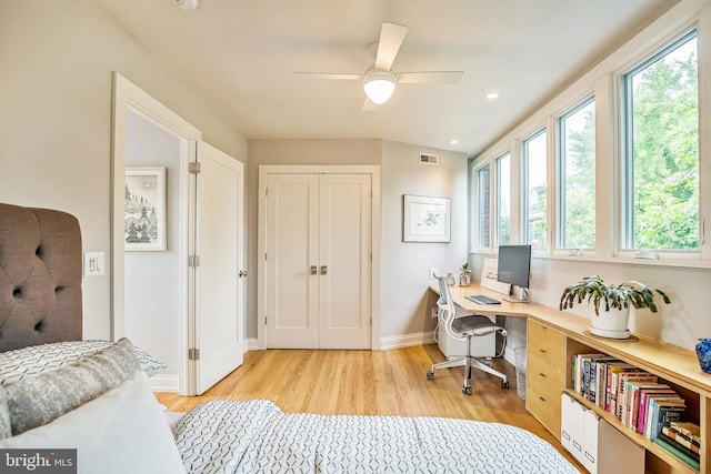 510 Pine St, Philadelphia, PA 19106 - office space featuring light wood-type flooring, a ceiling fan, plenty of natural light, baseboards, and recessed lighting
