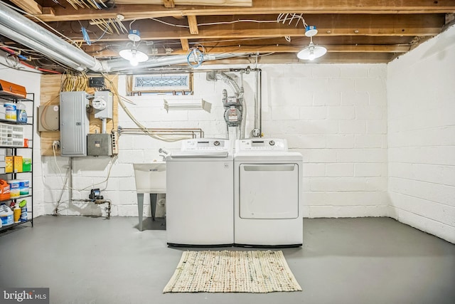 510 Pine St, Philadelphia, PA 19106 - washroom featuring electric panel and washer and dryer