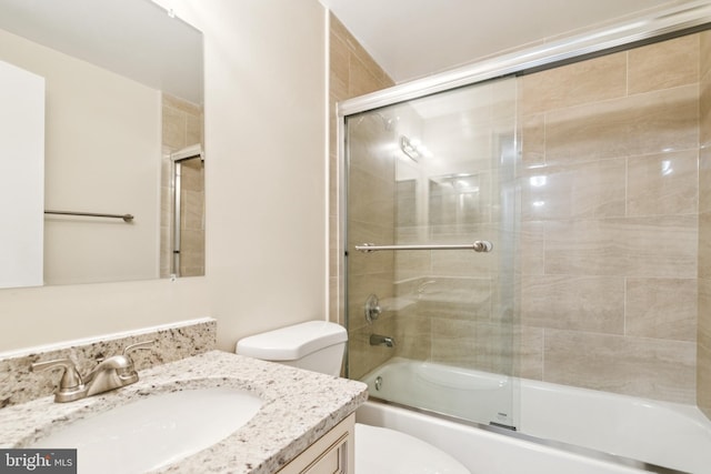 122 Sharpstead Ln, Gaithersburg, MD 20878 - bathroom with toilet, vanity, and shower / bath combination with glass door