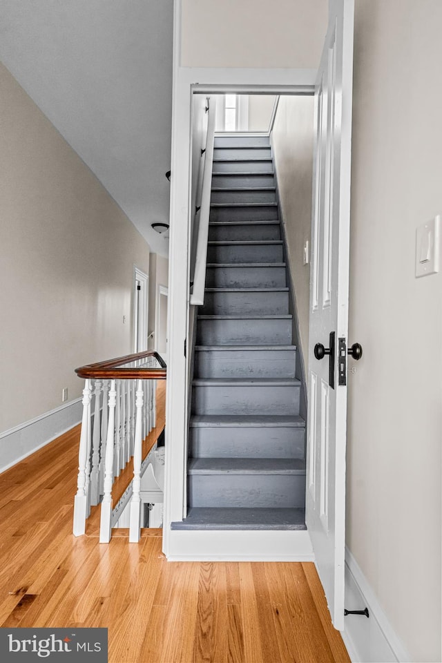 3 E Poplar St, Wenonah, NJ 08090 - stairway with wood finished floors and baseboards
