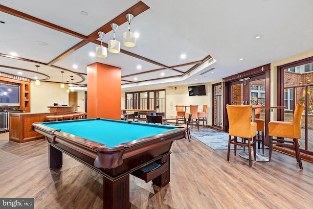 1391 Pennsylvania Ave SE Unit 471, Washington, DC 20003 - game room featuring wood finished floors, pool table, recessed lighting, and a community bar