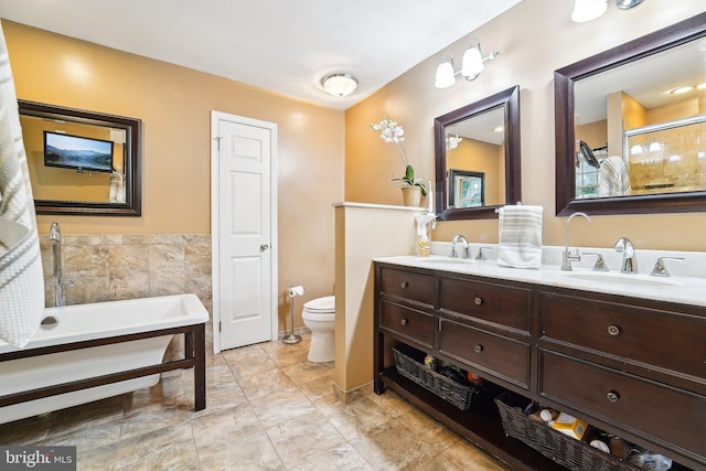 4270 Deborah Ct, Mount Airy, MD 21771 - full bathroom featuring double vanity, a garden tub, and toilet