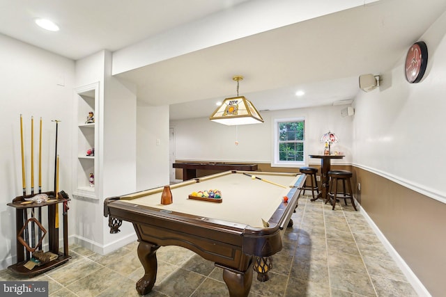 4270 Deborah Ct, Mount Airy, MD 21771 - rec room featuring baseboards, billiards table, and recessed lighting