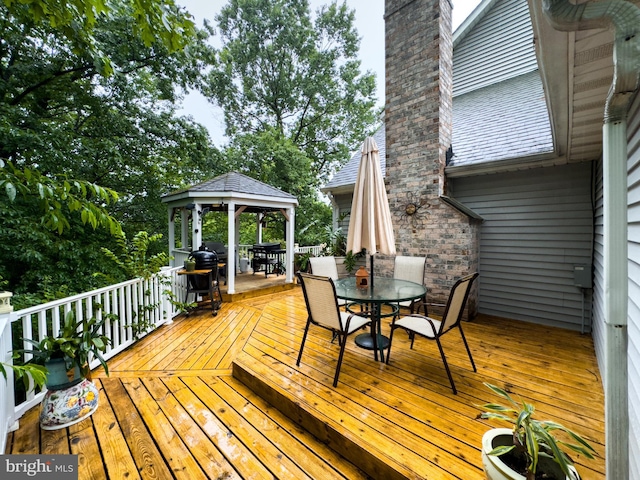 4270 Deborah Ct, Mount Airy, MD 21771 - deck featuring a gazebo, outdoor dining area, and a grill