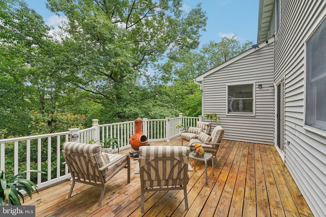 4270 Deborah Ct, Mount Airy, MD 21771 - deck with outdoor lounge area and view of wooded area