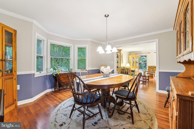 4270 Deborah Ct, Mount Airy, MD 21771 - dining room featuring a chandelier, light wood-style flooring, baseboards, and ornamental molding