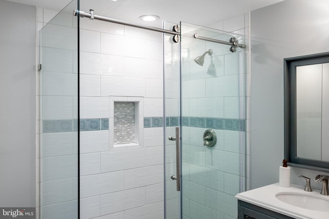 6600 Rockleigh Way, Alexandria, VA 22315 - bathroom with a shower stall and vanity