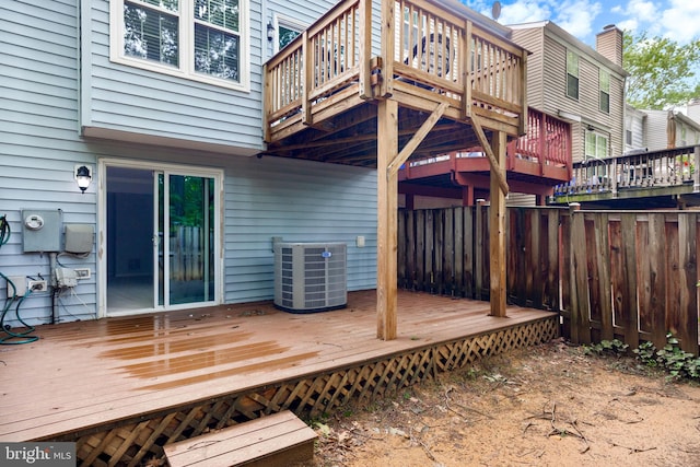 6600 Rockleigh Way, Alexandria, VA 22315 - wooden terrace with cooling unit