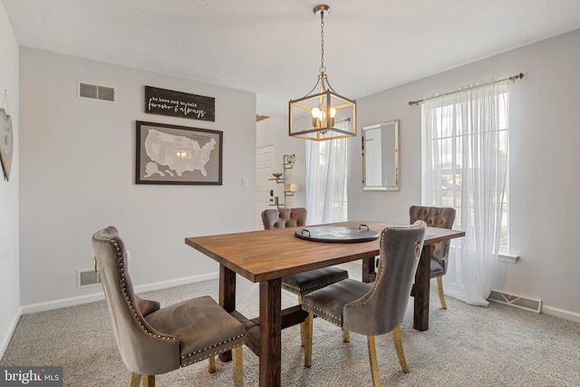 140 N Allwood Dr, Hanover, PA 17331 - dining room with a chandelier, light carpet, and baseboards