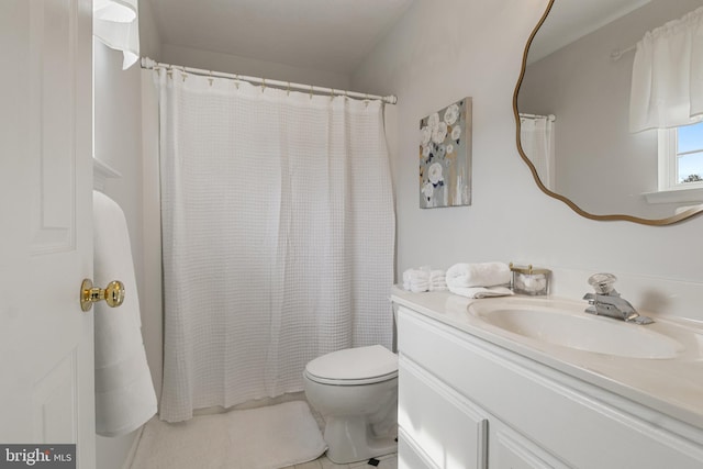140 N Allwood Dr, Hanover, PA 17331 - bathroom featuring vanity, toilet, and a shower with shower curtain