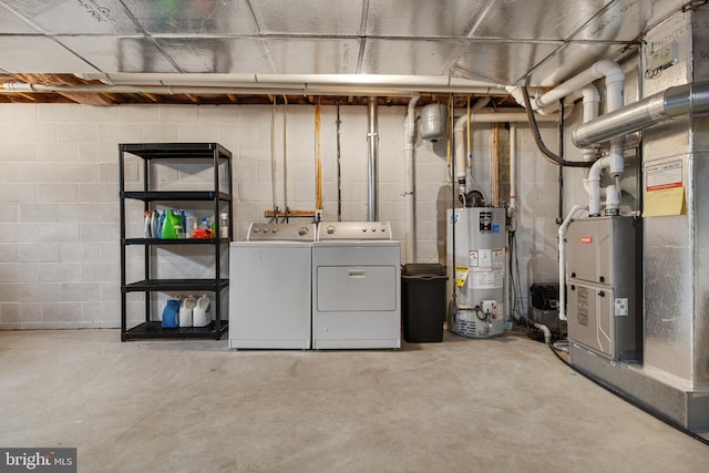 140 N Allwood Dr, Hanover, PA 17331 - unfinished basement with gas water heater, washer and dryer, and heating unit