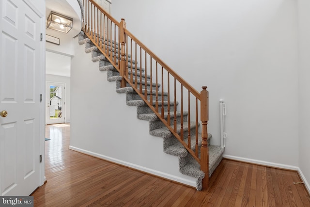 140 N Allwood Dr, Hanover, PA 17331 - stairway with hardwood / wood-style flooring and baseboards