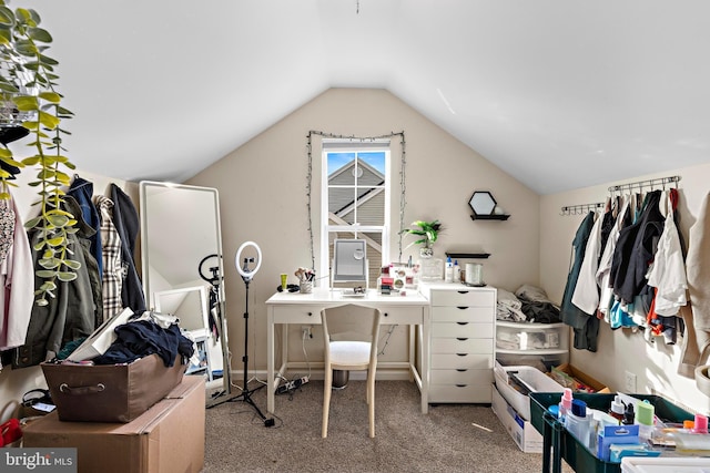 121 Gaff Rd, Manahawkin, NJ 08050 - office featuring lofted ceiling and carpet floors