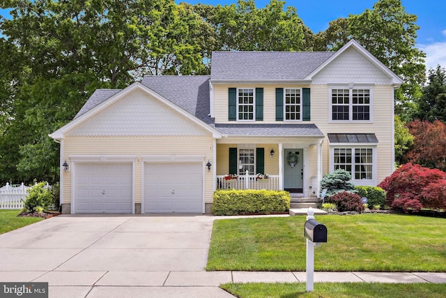 202 Prancer Rd, Egg Harbor Township, NJ 08234 - view of front of home with a porch, an attached garage, driveway, and a shingled roof