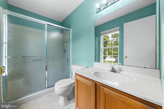202 Prancer Rd, Egg Harbor Township, NJ 08234 - full bathroom with vanity, toilet, a shower stall, and tile patterned flooring