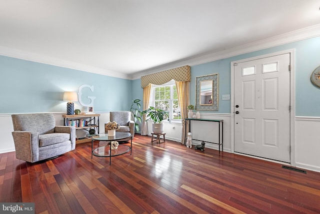 202 Prancer Rd, Egg Harbor Township, NJ 08234 - living area with hardwood / wood-style flooring and crown molding