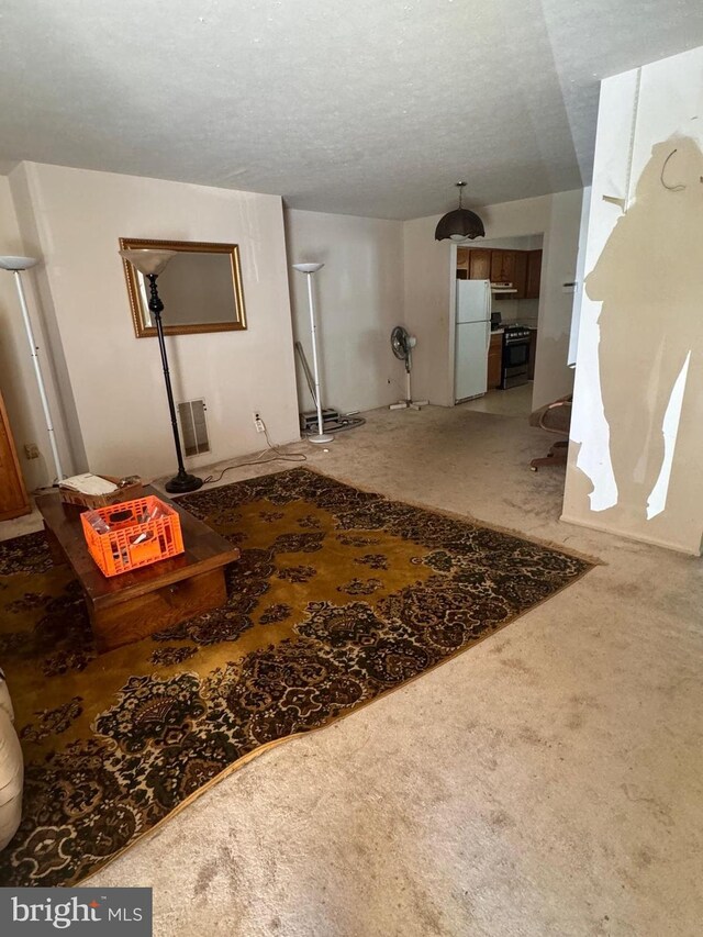 33 Dunmoor Ct S, Hamilton, NJ 08690 - living room featuring light carpet and a textured ceiling