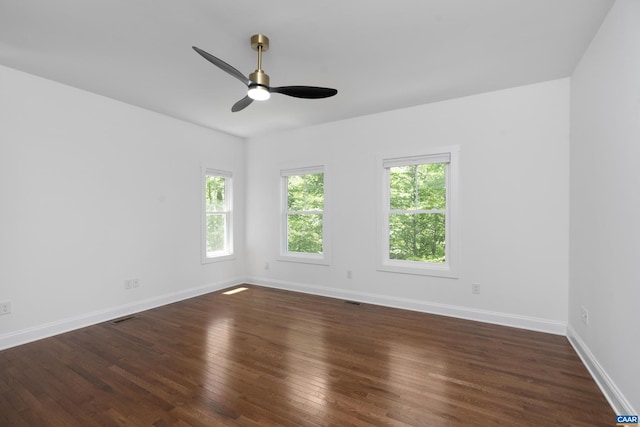 329 Carrsbrook Dr, Charlottesville, VA 22901 - spare room with healthy amount of natural light, dark wood-style floors, baseboards, and ceiling fan