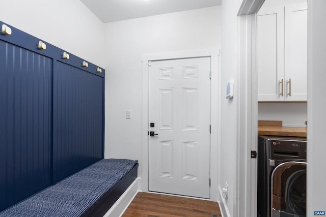 329 Carrsbrook Dr, Charlottesville, VA 22901 - mudroom featuring washer / clothes dryer and dark wood finished floors