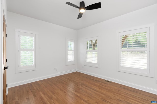 329 Carrsbrook Dr, Charlottesville, VA 22901 - unfurnished room featuring wood finished floors, plenty of natural light, baseboards, and a ceiling fan