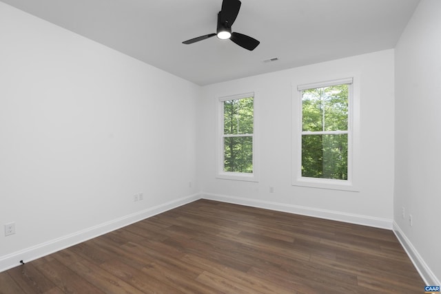 329 Carrsbrook Dr, Charlottesville, VA 22901 - spare room featuring baseboards, dark wood finished floors, and a ceiling fan