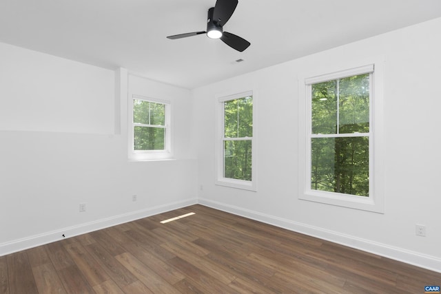329 Carrsbrook Dr, Charlottesville, VA 22901 - spare room with baseboards, dark wood-style floors, and ceiling fan