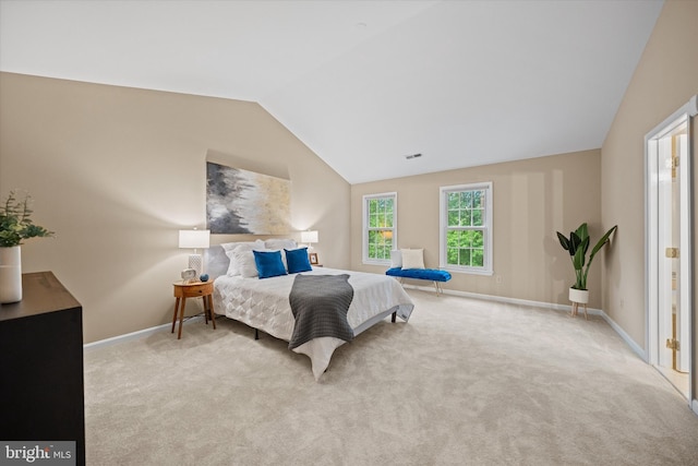 2300 Yvonnes Way, Dunn Loring, VA 22027 - bedroom featuring lofted ceiling, baseboards, and carpet flooring