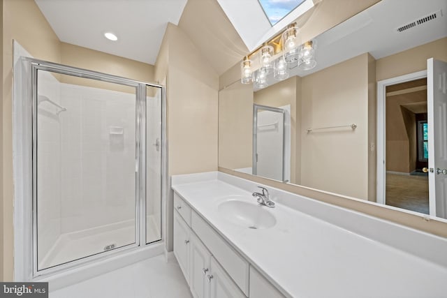 2300 Yvonnes Way, Dunn Loring, VA 22027 - bathroom with a shower stall, vanity, and tile patterned floors