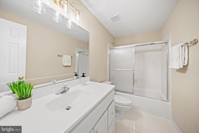 2300 Yvonnes Way, Dunn Loring, VA 22027 - full bath with vanity, toilet, enclosed tub / shower combo, and tile patterned floors