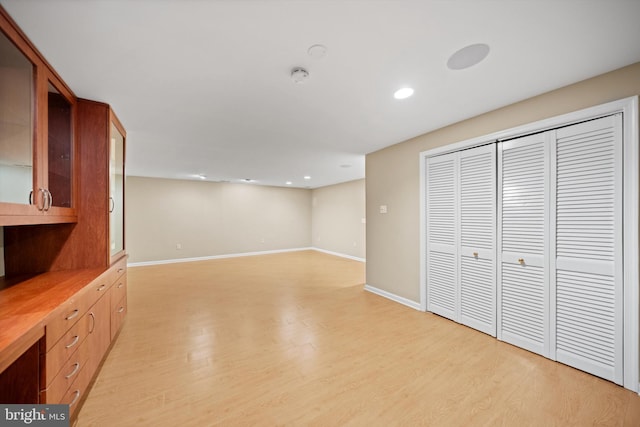 2300 Yvonnes Way, Dunn Loring, VA 22027 - unfurnished living room featuring light wood-style flooring, recessed lighting, and baseboards