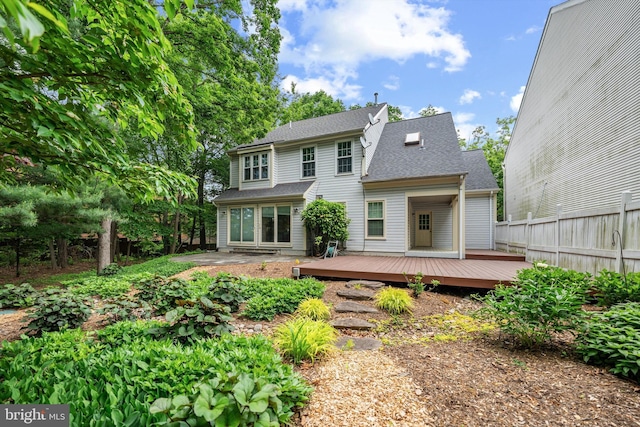 2300 Yvonnes Way, Dunn Loring, VA 22027 - back of property with a wooden deck and a shingled roof