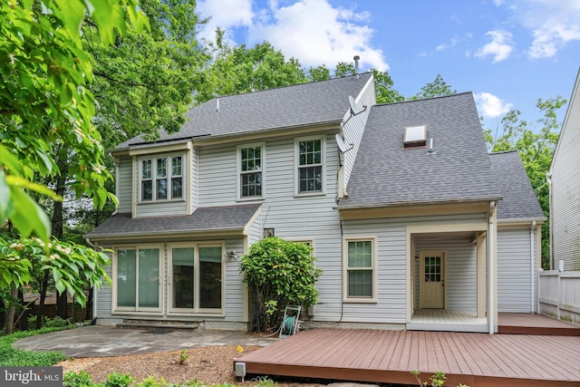 2300 Yvonnes Way, Dunn Loring, VA 22027 - back of house featuring a deck, a patio, and a shingled roof